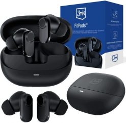 Słuchawki 3mk FitPods BT 6.0 czarne (5903108756730). Czarne słuchawki bezprzewodowe 3mk. Za 77.32 zł.