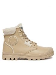 Palladium Trapery 94380-235-M Beżowy. Brązowe trapery damskie Palladium, ze skóry, bez zapięcia. Za 499.99 zł.
