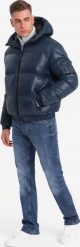 Kurtka męska Ombre Ciepła kurtka męska puffer ze ściągaczami granatowa V2 OM-JAHP-0207 M. Kurtki męskie Ombre, m, bez wzorów, bez kaptura. Za 399.99 zł.