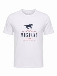 Męski T-Shirt Mustang Style Austin Bright White 1017270 2007. Białe t-shirty męskie Mustang, m, bez wzorów, bez kołnierzyka, bez ramiączek. Za 69.99 zł.