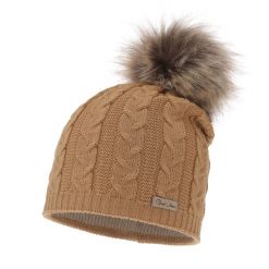 Czapka Damska z Wełny Merino Bafi - Kamelowa. Czapki damskie Molly, bez wzorów, z materiału. Za 59.00 zł.