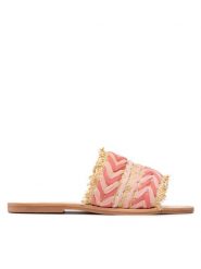 Manebi Klapki Leather Sandals S 8.3 Y0 Różowy. Czerwone klapki damskie Manebi, bez wzorów, z materiału, bez obcasa, bez zapięcia. Za 339.99 zł.