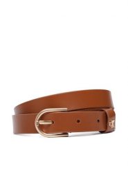 Calvin Klein Pasek Rounded Buckle Ck Loop LV04F7107G Brązowy. Brązowe paski damskie Calvin Klein, bez wzorów, ze skóry. Za 209.99 zł.