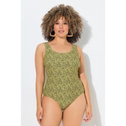 Damskie Strój kąpielowy kropki bez miękkich miseczek okrągły dekolt. Zielone stroje kąpielowe damskie Ulla Popken, plus size, bez wzorów, z elastanu. Za 199.99 zł.