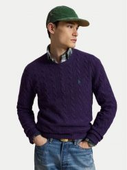 Polo Ralph Lauren Sweter 710876762505 Fioletowy Regular Fit. Fioletowe swetry męskie Polo Ralph Lauren, m, bez wzorów, z wełny, bez kołnierzyka, bez ramiączek. Za 1,199.00 zł.