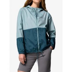 Kurtka przeciwwiatrowa damska Columbia Flash Forward II Windbreaker. Niebieskie kurtki sportowe damskie Columbia, bez wzorów, z softshellu, bez ramiączek, bez kaptura, trekkingowe. Za 209.99 zł.