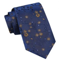 Modny Krawat Męski - Alties - Niebieski w Drobne Kwiaty. Niebieskie krawaty i muchy Alties, bez wzorów, z tkaniny, eleganckie. Za 49.00 zł.
