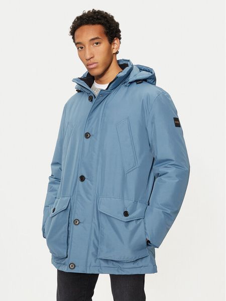 Boss Kurtka zimowa Osiass 50499551 Niebieski Regular Fit. Niebieskie kurtki męskie Boss, na zimę, m, bez wzorów, z syntetyku, bez kaptura. Za 1,249.00 zł.