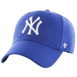 Czapka z daszkiem - New York Yankees Czapka regulowana. Niebieskie czapki damskie 47 Brand, bez wzorów, sportowe. Za 186.50 zł.