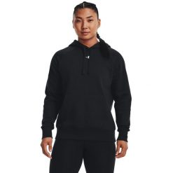 Bluza damska Under Armour Rival Fleece. Czarne bluzy damskie Under Armour, l, bez wzorów, z bawełny, bez ramiączek, bez kaptura. Za 243.30 zł.