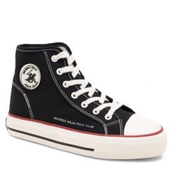 Trampki Beverly Hills Polo Club. Czarne trampki i tenisówki damskie Beverly Hills Polo Club, bez wzorów, bez zapięcia. Za 129.99 zł.