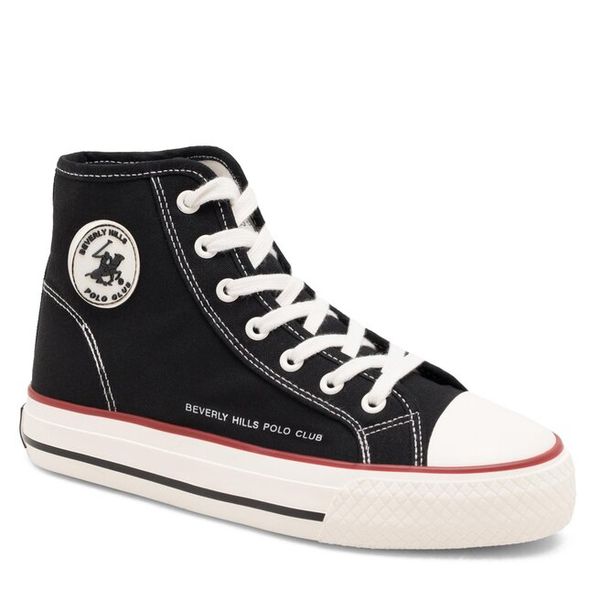 Trampki Beverly Hills Polo Club. Czarne trampki i tenisówki damskie Beverly Hills Polo Club, bez wzorów, bez zapięcia. Za 129.99 zł.