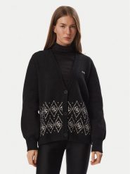 Guess Kardigan V6BR17 Z2279 Czarny Regular Fit. Czarne kardigany damskie Guess, xs, z aplikacjami, z syntetyku, bez kołnierzyka. Za 474.99 zł.