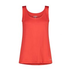 Damski tank top CMP. Czerwone topy damskie CMP, bez wzorów, sportowe, bez kołnierzyka, bez ramiączek. Za 147.30 zł.
