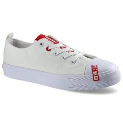 Białe Trampki Big Star Damskie Modne Półbuty. Białe trampki i tenisówki damskie BIG STAR, bez wzorów, z materiału, bez zapięcia. Za 89.99 zł.