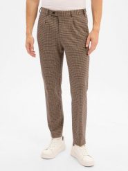 Finshley & Harding London spodnie garniturowe - Hudson Mężczyźni Regular Fit Sztuczne włókno brązowy|beżowy, 50. Brązowe garnitury męskie Finshley & Harding London, m, bez wzorów, z włókna, eleganckie. Za 359.95 zł.