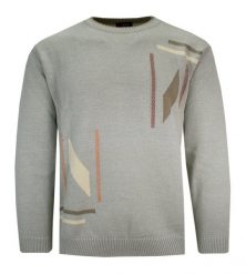 Sweter Oliwkowy, Szary Okrągły Dekolt (U-neck), Męski - MAX SHELDON. Szare swetry męskie Max Sheldon, m, bez wzorów, z bawełny, klasyczne, bez kołnierzyka, bez ramiączek. Za 169.00 zł.