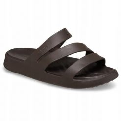Klapki Dla Dorosłych Crocs Getaway Strappy. Brązowe klapki męskie Crocs, bez wzorów, z materiału, bez zapięcia. Za 139.99 zł.