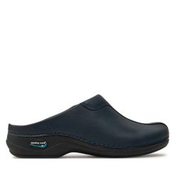Klapki Nursing Care. Niebieskie klapki damskie Nursing Care, bez wzorów, bez obcasa, bez zapięcia. Za 359.99 zł.