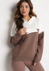 Brązowa Bluza z Kapturem i Ozdobnym Łańcuszkiem Umabelle. Brązowe bluzy damskie Born2be, bez wzorów, z bawełny, casualowe, bez ramiączek, z kapturem. Za 99.99 zł.