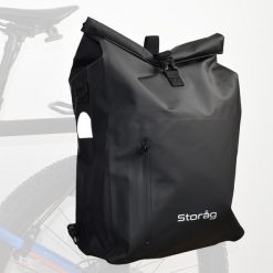 25L 3-w-1 wodoodporna torba rowerowa/plecak, do montażu na bagażniku. Czarne torby na laptopa damskie STORAG, bez wzorów, z materiału. Za 270.00 zł.