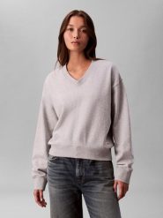 Calvin Klein Jeans Bluza Kobiety Bawełna szary, M. Szare bluzy damskie Calvin Klein Jeans, m, bez wzorów, z bawełny, bez ramiączek, bez kaptura. Za 229.95 zł.
