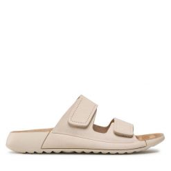 Klapki ECCO. Brązowe klapki damskie ecco, bez wzorów, bez obcasa, bez zapięcia. Za 499.99 zł.