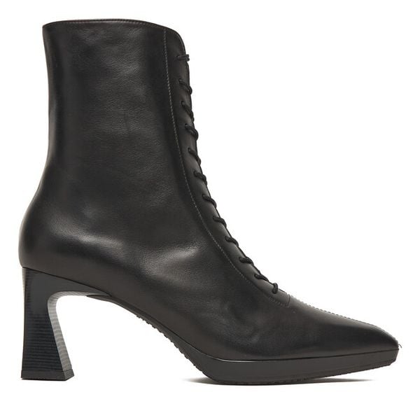 Botki Hispanitas. Czarne botki damskie Hispanitas, bez wzorów, bez obcasa, na słupku, bez zapięcia. Za 859.99 zł.