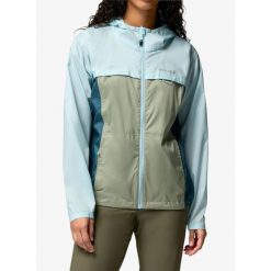 Kurtka przeciwwiatrowa damska Columbia Crested Canyon Windbreaker. Niebieskie kurtki sportowe damskie Columbia, bez wzorów, z softshellu, bez ramiączek, bez kaptura, trekkingowe. Za 326.49 zł.