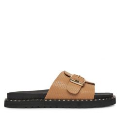 Klapki MEXX. Brązowe klapki damskie Mexx, bez wzorów, bez obcasa, bez zapięcia. Za 137.99 zł.