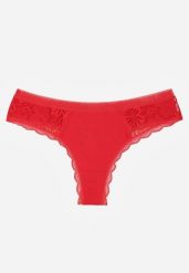 Czerwone Majtki Stringi Ozdobione Koronką z Bawełną Meniliphis. Czerwone majtki damskie Renee, z bawełny. Za 6.99 zł.