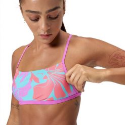 Góra od kostiumu kąpielowego damskiego Speedo Digital Crossback. Czerwone stroje kąpielowe damskie Speedo, s, bez wzorów, z materiału. Za 172.50 zł.