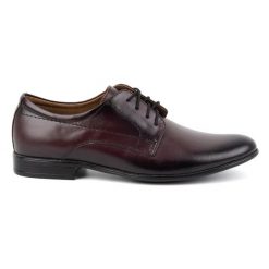 Olivier Buty męskie wizytowe skórzane 292lu bordowe czerwone. Czerwone buty wizytowe męskie bez wzorów, z jeansu, bez obcasa, bez zapięcia. Za 367.89 zł.