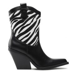 Botki Jenny Fairy. Czarne botki damskie Jenny Fairy, bez wzorów, bez obcasa, na słupku, bez zapięcia. Za 239.99 zł.