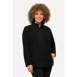 Damskie Bluza polarowa system modułowy do wpinania z recyklingu. Czarne bluzy damskie Ulla Popken, plus size, bez wzorów, z materiału, bez ramiączek, bez kaptura. Za 199.99 zł.