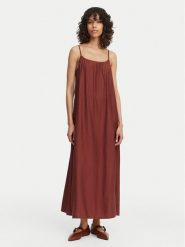 Vero Moda Sukienka letnia Vira 10340738 Brązowy Relaxed Fit. Brązowe sukienki damskie Vero Moda, na lato, l, bez wzorów, z wiskozy, bez kołnierzyka, bez ramiączek. Za 159.99 zł.