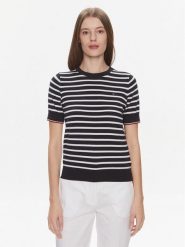 Tommy Hilfiger Sweter WW0WW38724 Czarny Regular Fit. Czarne swetry nierozpinane damskie Tommy Hilfiger, s, bez wzorów, z bawełny, bez kołnierzyka, bez ramiączek. Za 469.99 zł.