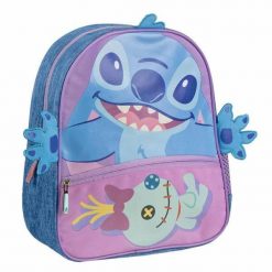 Plecak szkolny Stitch Fioletowy. Niebieskie plecaki męskie Disney, bez wzorów. Za 96.25 zł.