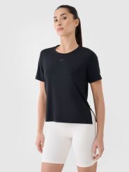 4F Koszulka treningowa oversize szybkoschnąca damska - czarna XXL. Czarne koszulki sportowe damskie 4F, xs, bez wzorów, z dzianiny, bez ramiączek, na fitness i siłownię. Za 79.99 zł.