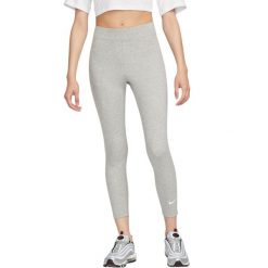 Legginsy damskie Nike Sportswear Classic 7/8, wysoki pas. Szare legginsy damskie Nike, bez wzorów, z bawełny. Za 157.99 zł.