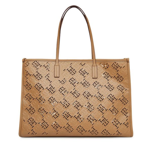 Torebka Tommy Hilfiger. Brązowe shopperki damskie Tommy Hilfiger, bez wzorów, bez dodatków. Za 429.99 zł.