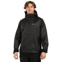 Outdoorowa wodoodporna kurtka Kilpi JALUU-U. Czarne kurtki męskie Kilpi, l, bez wzorów, z materiału, z kapturem. Za 292.95 zł.