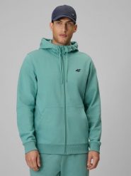 4F Bluza dresowa regular z kapturem męska - zielona L. Zielone bluzy sportowe męskie 4F, l, bez wzorów, z bawełny, z kapturem. Za 169.99 zł.