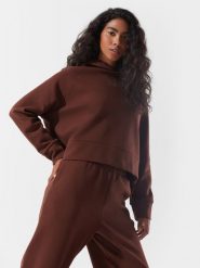 4F Bluza dresowa z bawełną organiczną damska 4F x Anna Lewandowska XL. Brązowe bluzy damskie 4F, xl, bez wzorów, z bawełny, sportowe, bez ramiączek, z kapturem. W wyprzedaży za 169.99 zł.