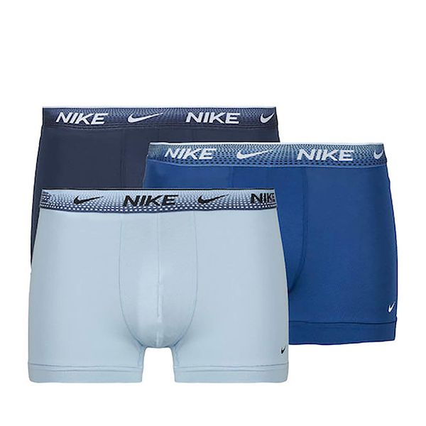 Bokserki Nike Trunk 3Pk Dorośli. Niebieskie bokserki męskie Nike, bez wzorów, z materiału. Za 226.99 zł.