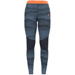 Legginsy termoaktywne damskie Odlo WHISTLER ECO. Niebieskie bielizna sportowa damska ODLO, bez wzorów. W wyprzedaży za 175.00 zł.
