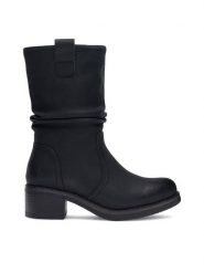 Clara Barson Botki KAIA WS6183-10 Czarny. Czarne botki damskie Clara Barson, bez wzorów, z materiału, bez obcasa, na słupku, bez zapięcia. Za 169.99 zł.