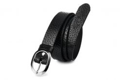 Pasek skórzany Beltimore r.105-120 cm U55 czarny. Czarne paski damskie bez wzorów. Za 47.90 zł.