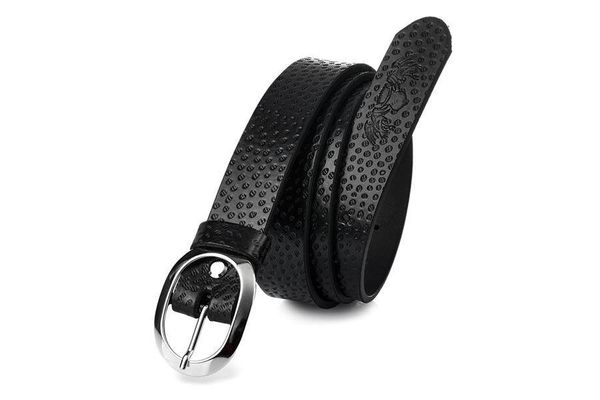 Pasek skórzany Beltimore r.100-115 cm U55 czarny. Czarne paski damskie bez wzorów. Za 47.90 zł.