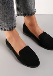 Czarne Balerinki Typu Loafersy Daphikaia. Czarne balerinki damskie Renee, na lato, bez wzorów, eleganckie, bez obcasa, na płaskiej podeszwie, bez zapięcia. Za 44.99 zł.